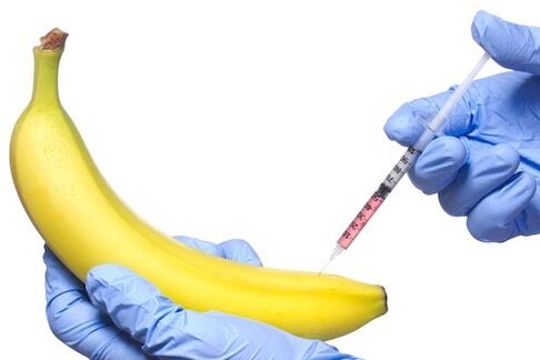 injectable penis enlargement on the example of a banana